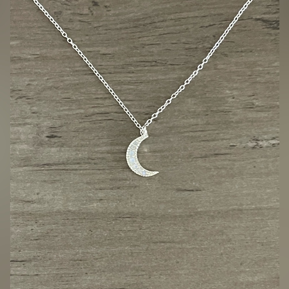 Elegant Silver Crescent Moon Necklace